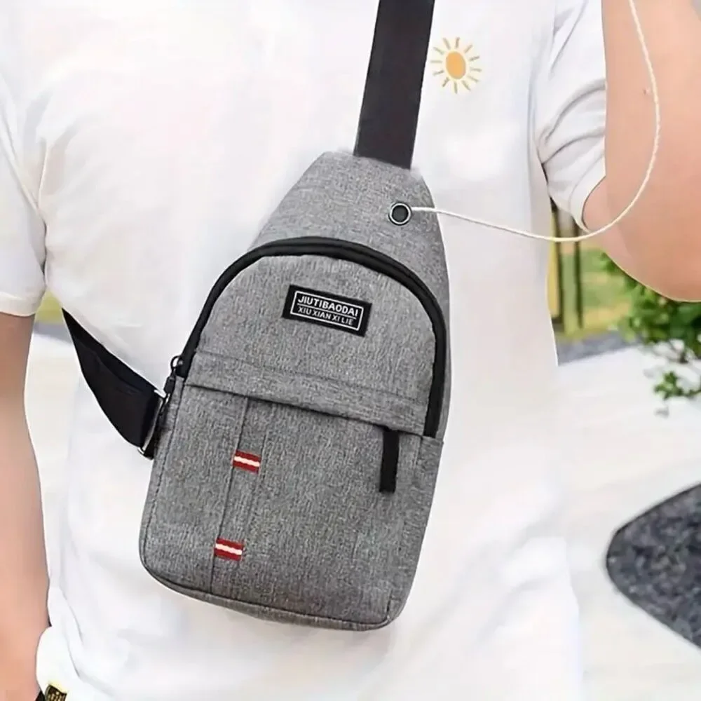 NWT  JIUTIBAODAI One Shoulder Sling Slant Cross Chest Men Women Unisex Blue Bag